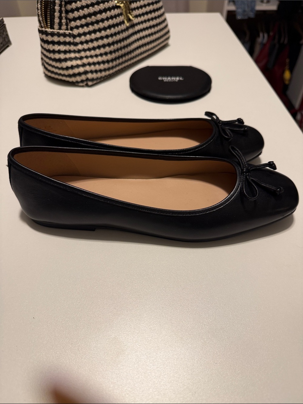 Cole Haan Black Leather Bow Flats - Picture 6 of 7